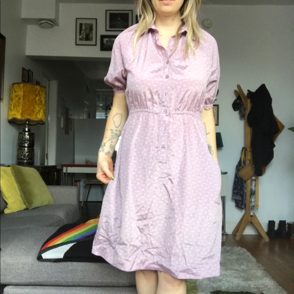 Handmade Vintage Blossom and Leaf Dress Size M/L